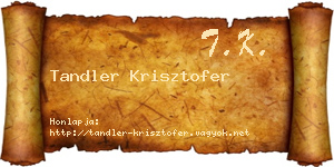 Tandler Krisztofer névjegykártya